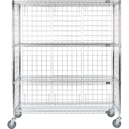 Chariot ferm&eacute; en treillis m&eacute;tallique, Chrom&eacute;, 60" x 69" x 18", Capacit&eacute; 800 lb Oxford Builders Supplies Inc
