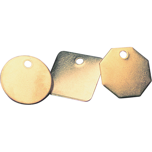 Blank Tags, Brass, 1.25" dia Oxford Builders Supplies Inc