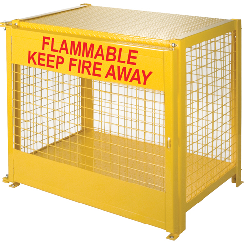 Gas Cylinder Cabinets, 6 Cylinder Capacity, 44" W x 30" D x 37" H, Yellow Oxford Builders Supplies Inc
