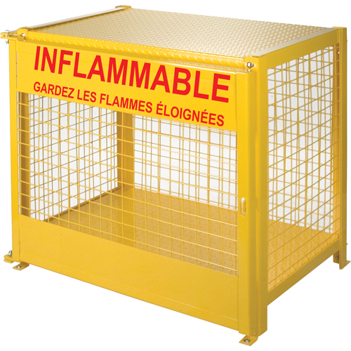 Gas Cylinder Cabinets, 6 Cylinder Capacity, 44" W x 30" D x 37" H, Yellow Oxford Builders Supplies Inc