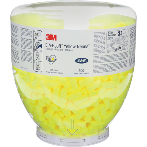 Bouchons d'oreilles E-A-RSoft Yellow Neon, Vrac - Contenant, Grand Oxford Builders Supplies Inc