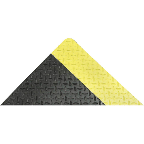 Tapis antifatigue ergonomique Saddle Trax, Losange, 2' x 3' x 1", Noir/Jaune, Vinyle Oxford Builders Supplies Inc
