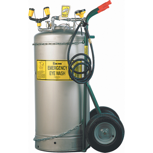 Douche oculaire autonome avec chariot, Pressuris&eacute;, Capacit&eacute; 7 gal., Conformit&eacute; ANSI Z358.1 Oxford Builders Supplies Inc