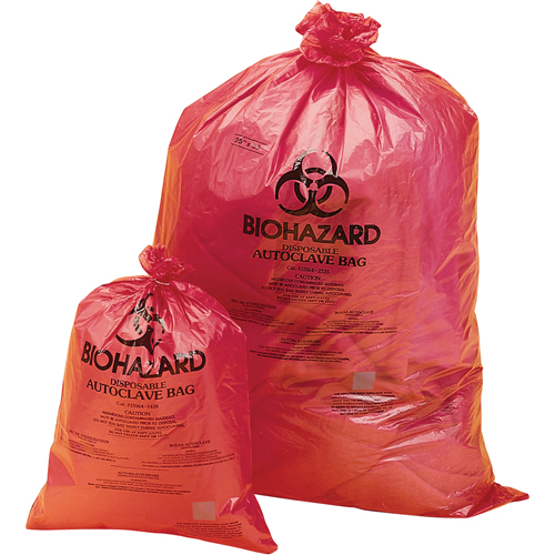 Hazardous Waste Disposal Bags, Bio-Hazard, 38" L x 31" W, 0.0381 mm, 113.6 L (30 Gal.) Capacity Oxford Builders Supplies Inc