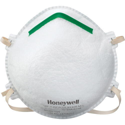 Saf-T-Fit&reg; Plus N1105 Particulate Respirators, N95, NIOSH Certified, Small Oxford Builders Supplies Inc