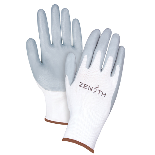 Gants l&eacute;gers enduits et respirants, 9/Grand, R&ecirc;vetement Mousse de nitrile, Calibre 13, Enveloppe en Polyester Oxford Builders Supplies Inc