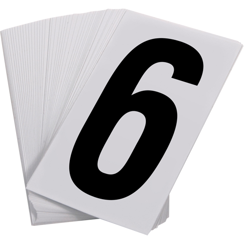 Num&eacute;ros autocollants, 6, 3-1/2" h, Noir sur blanc Oxford Builders Supplies Inc
