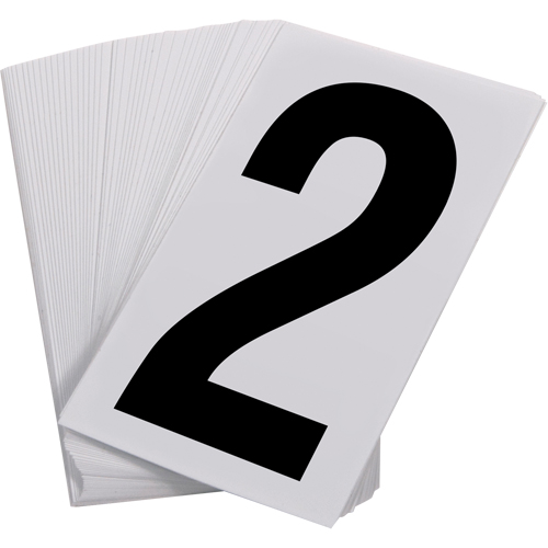 Pressure Sensitive Numbering, 2, 3-1/2" H, Black on White Oxford Builders Supplies Inc