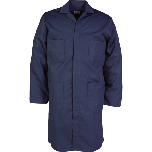 Sarrau de laboratoire, Poly-coton, 46, Bleu marine Oxford Builders Supplies Inc