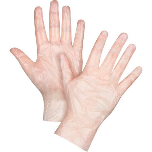 Gants jetables &eacute;conomiques, Petit, Poly&eacute;thyl&egrave;ne, 1 mil, Sans poudre, Transparent Oxford Builders Supplies Inc