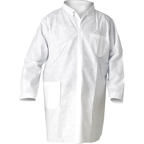 KleenGuard A20 Lab Coats, SMS, White, Medium Oxford Builders Supplies Inc