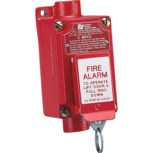 Explosion-proof Fire Alarm Pull Station (mpex) Two-step Operation Prevents Accidental Activation Oxford Builders Supplies Inc