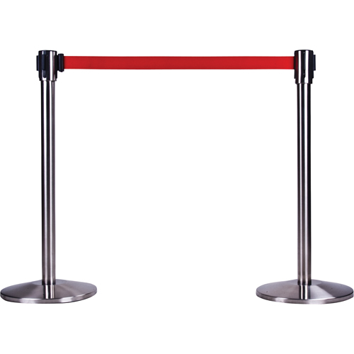 Poteau r&eacute;cepteur pour barri&egrave;res sur pieds pour le contr&ocirc;le des foules, Hauteur de 35", Acier inoxydable Oxford Builders Supplies Inc