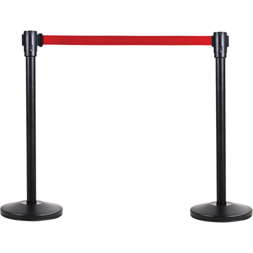 Poteau r&eacute;cepteur pour barri&egrave;res sur pieds pour le contr&ocirc;le des foules, Hauteur de 35", Noir Oxford Builders Supplies Inc