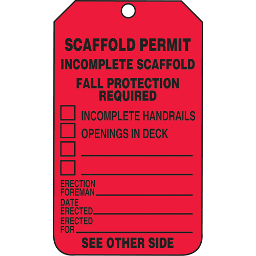 &eacute;tiquettes de s&eacute;curit&eacute; d'inspection et de contr&ocirc;le de l'&eacute;tat de l'&eacute;quipement, Papier cartonn&eacute;, 3-1/8" la x 5-7/8" h, Anglais Oxford Builders Supplies Inc