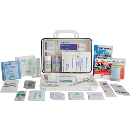 Trousses de premiers soins pour entrepreneur, Dispositif m&eacute;dical Classe 1, Boîte en plastique Oxford Builders Supplies Inc