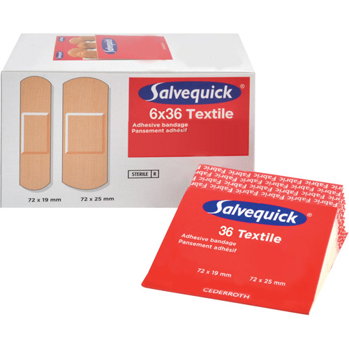 Syst&egrave;mes de distribution de bandages Salvequick - recharges st&eacute;riles, Rectangulaire/carr&eacute;e, Tissu, St&eacute;rile Oxford Builders Supplies Inc