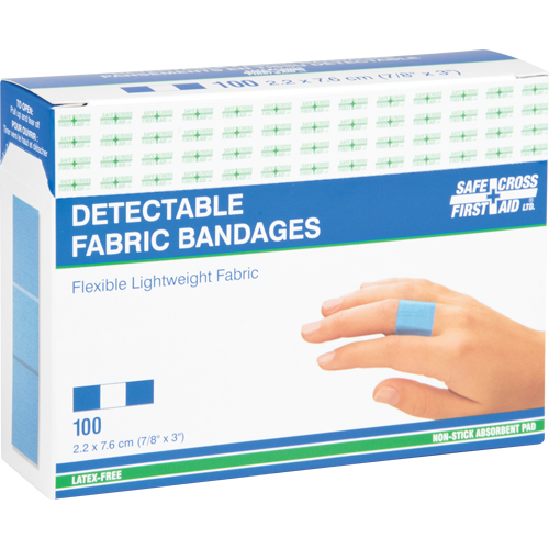 Bandages, Rectangulaire/carr&eacute;e, 3", Tissu d&eacute;tectable, St&eacute;rile Oxford Builders Supplies Inc