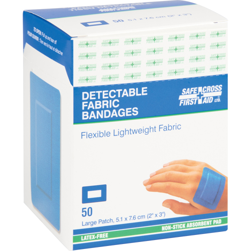 Bandages, Rectangular/Square, 3", Fabric Metal Detectable, Sterile Oxford Builders Supplies Inc