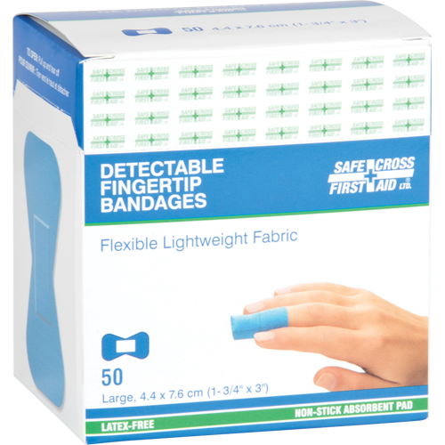 Bandages, Fingertip, 3", Fabric Metal Detectable, Sterile Oxford Builders Supplies Inc
