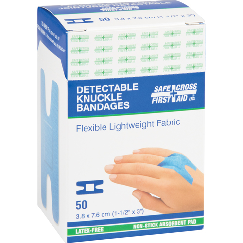 Bandages, Knuckle, 3", Fabric Metal Detectable, Sterile Oxford Builders Supplies Inc