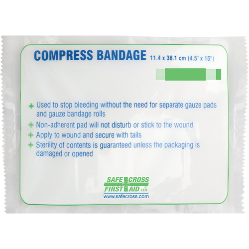 Pansement compressif grand format, 15" lo x 4-1/2" la Oxford Builders Supplies Inc