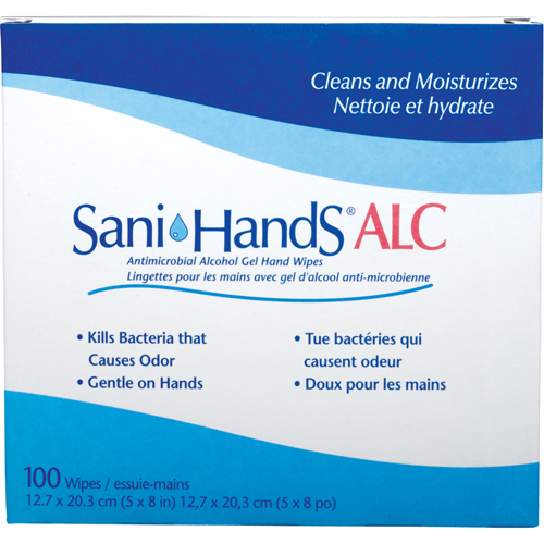 Lingettes antimicrobiennes pour les mains Sani-Hands ALC, Pochette Oxford Builders Supplies Inc