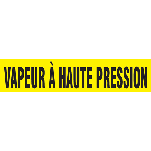 Marqueurs de tuyau "Vapeur &agrave; Haute Pression" Snap Tite, &agrave; pression, 14" h x 12" la, Noir sur jaune Oxford Builders Supplies Inc