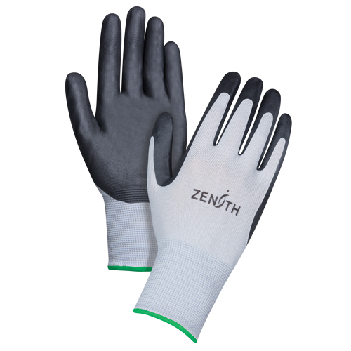 Gants l&eacute;gers enduits et respirants, 8/Moyen, R&ecirc;vetement Mousse de nitrile, Calibre 13, Enveloppe en Polyester Oxford Builders Supplies Inc