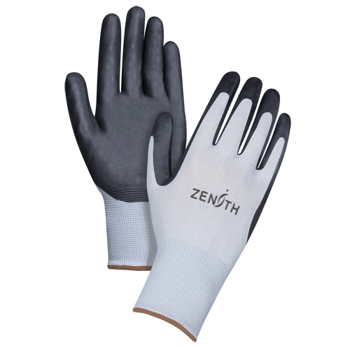 Gants l&eacute;gers enduits et respirants, 9/Grand, R&ecirc;vetement Mousse de nitrile, Calibre 13, Enveloppe en Polyester Oxford Builders Supplies Inc