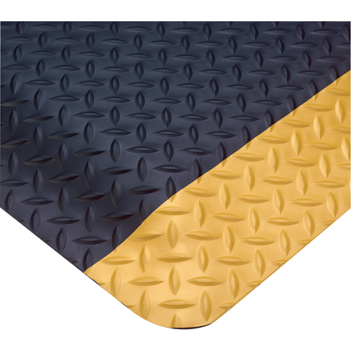 Tapis Smart No 497, Losange, 3' x 75' x 1", Noir/Jaune, PVC Oxford Builders Supplies Inc