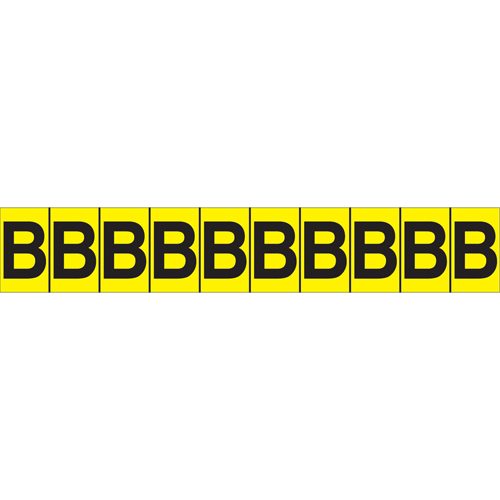 Individual Adhesive Letter Markers, B, 1" H, Black on Yellow Oxford Builders Supplies Inc