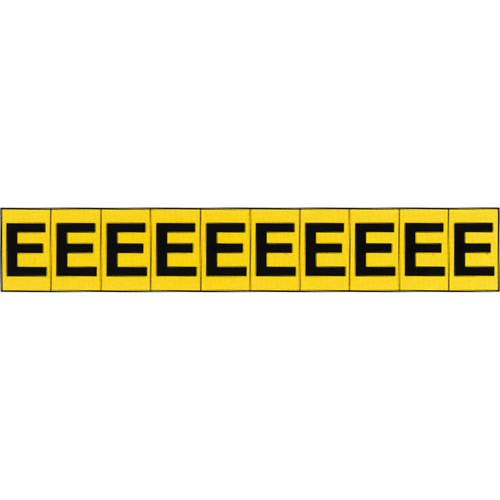 Rep&egrave;res adh&eacute;sifs &agrave; lettres individuelles, E, 1" h, Noir sur jaune Oxford Builders Supplies Inc