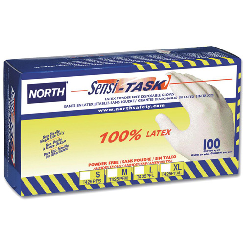 Sensi-Task Disposable Gloves, Large, Latex, 5-mil, Powder-Free, White Oxford Builders Supplies Inc