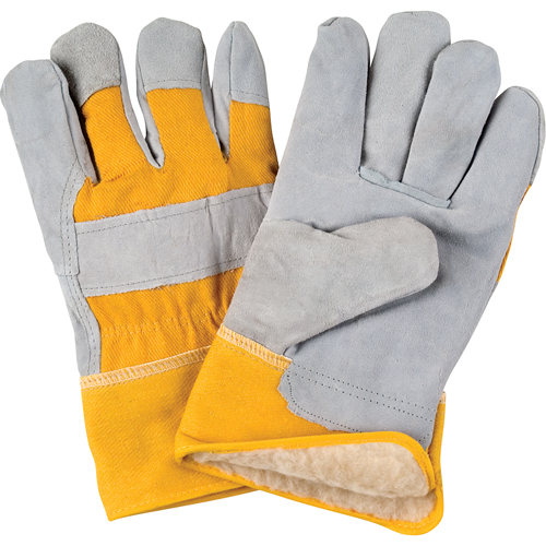 Winter-Lined Fitters Gloves, Large, Split Cowhide Palm, Boa Inner Lining Oxford Builders Supplies Inc