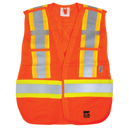 Veste d&eacute;tachable Open Road, Orange haute visibilit&eacute;, Polyester Oxford Builders Supplies Inc