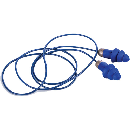 Bouchons d'oreille r&eacute;utilisables et d&eacute;tectable Rockets, Avec cordon, Taille unique, Vrac - &eacute;tui en plastique, NRR dB 27 Oxford Builders Supplies Inc