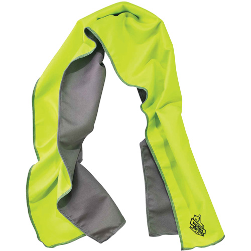 Chill-Its&reg; 6602MF Microfiber Cooling Towel, Hi-Vis Lime Oxford Builders Supplies Inc