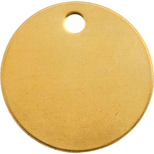 Blank Tags, Brass, 1.25" dia Oxford Builders Supplies Inc