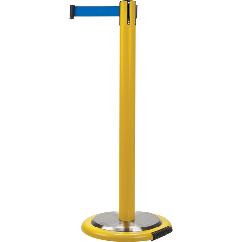Barri&egrave;res sur pieds pour le contr&ocirc;le des foules, Acier, 35" h, Ruban Bleu, Longueur du ruban 7' Oxford Builders Supplies Inc