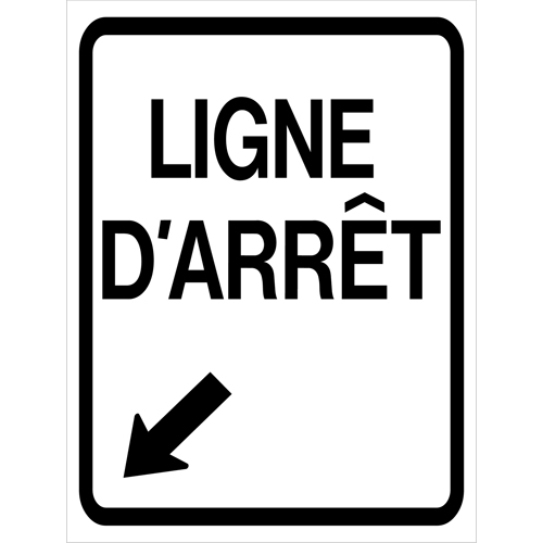 Enseigne enroulable de circulation  Ligne d'Arr&ecirc;t , 23-3/5" x 29-1/2", Vinyle, Français avec pictogramme Oxford Builders Supplies Inc