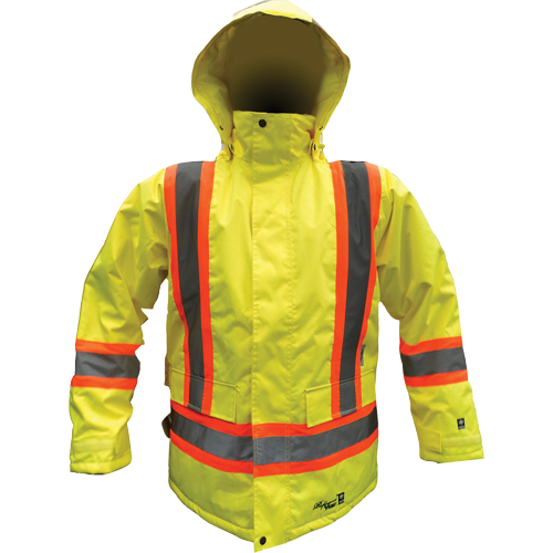 Parka de s&eacute;curit&eacute;, Jaune lime haute visibilit&eacute;, Petit Oxford Builders Supplies Inc