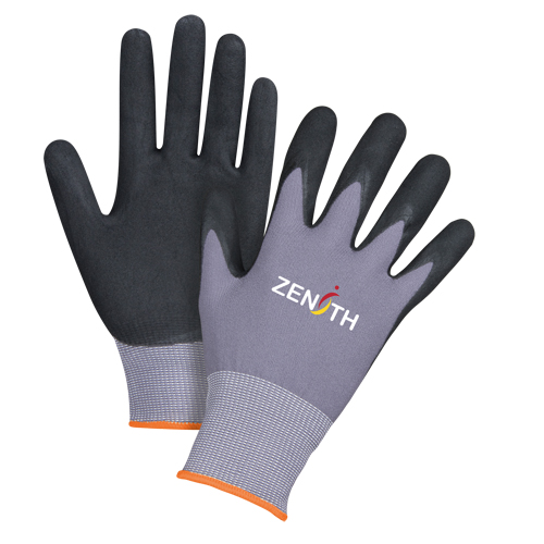 Gants ZX-1 de premi&egrave;re qualit&eacute; compatibles avec les &eacute;crans tactiles, 7/Petit, R&ecirc;vetement Nitrile/Mousse de nitrile, Calibre 15, Enveloppe en Nylon Oxford Builders Supplies Inc