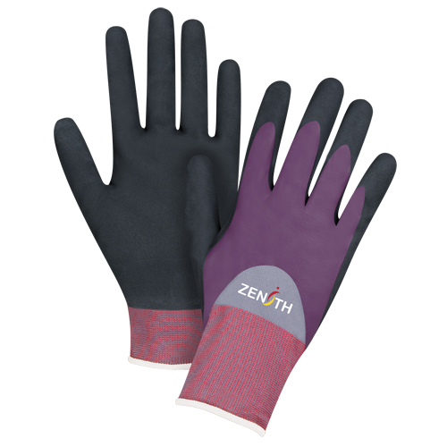 ZX-2 Premium Coated Gloves, 8/Medium, Nitrile/Foam Nitrile Coating, 18 Gauge, Nylon Shell Oxford Builders Supplies Inc