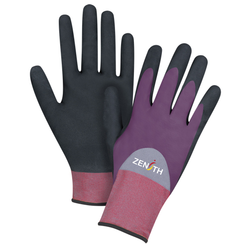 Gants enduits de premi&egrave;re qualit&eacute; ZX-2, 10/T-Grand, R&ecirc;vetement Nitrile/Mousse de nitrile, Calibre 18, Enveloppe en Nylon Oxford Builders Supplies Inc