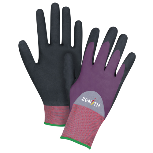 Gants enduits de premi&egrave;re qualit&eacute; ZX-2, 11/2T-Grand, R&ecirc;vetement Nitrile/Mousse de nitrile, Calibre 18, Enveloppe en Nylon Oxford Builders Supplies Inc