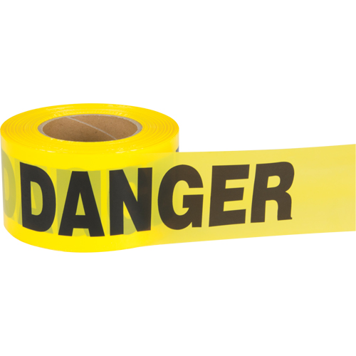 "Danger" Barricade Tape, Bilingual, 3" W x 1000' L, 1.5 mils, Black on Yellow Oxford Builders Supplies Inc