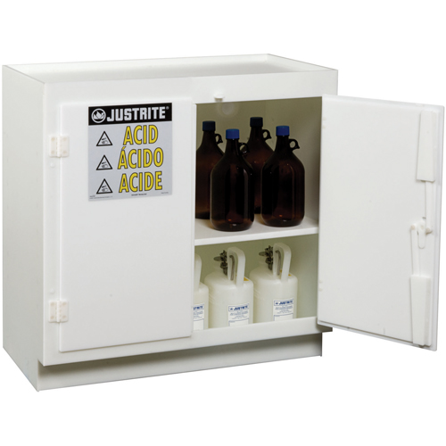 Armoires solides en poly&eacute;thyl&egrave;ne pour acides, 6 x 0,66043 gal., 36" x 35,75" x 21,75" Oxford Builders Supplies Inc