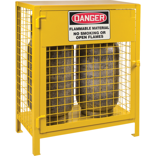 Armoires pour cylindres &agrave; gaz, nbre de bouteilles: 2, 30" , 17" , 37" , Jaune Oxford Builders Supplies Inc