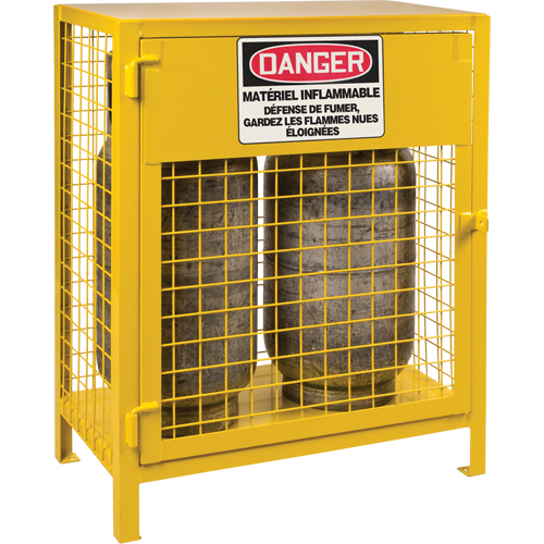 Armoires pour cylindres &agrave; gaz, nbre de bouteilles: 2, 30" , 17" , 37" , Jaune Oxford Builders Supplies Inc